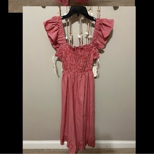 Red Gingham Ruffle Dress